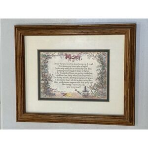 Audrey Jeanne's Expressions Framed Mom Gratitude Encourage Letter Card 2001‎